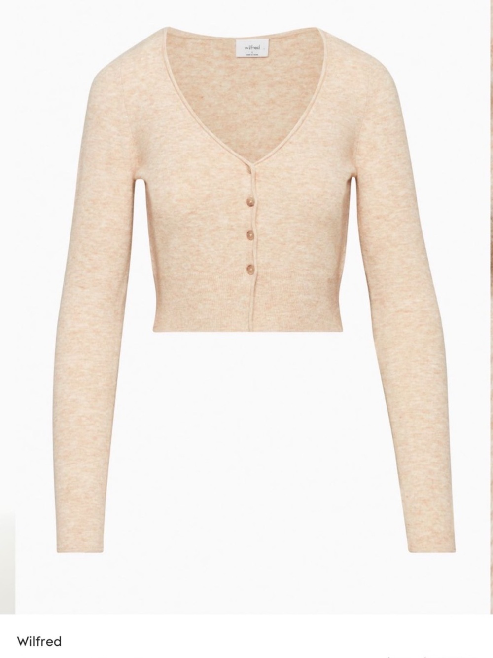 Wilfred Cream Cropped V-Neck Button Cardigan